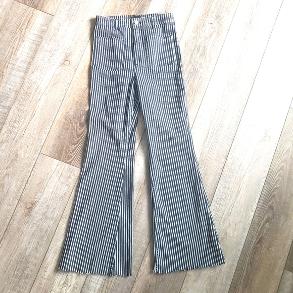 Striped Flare jeans pants - Picture 1 of 9